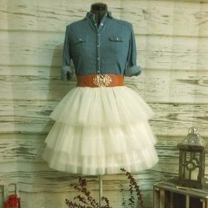 White Carrie Bradshaw tulle skirt